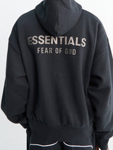 Fear of God - Classic Fit Fleece Zip-Up Hoodie in Jet Black
