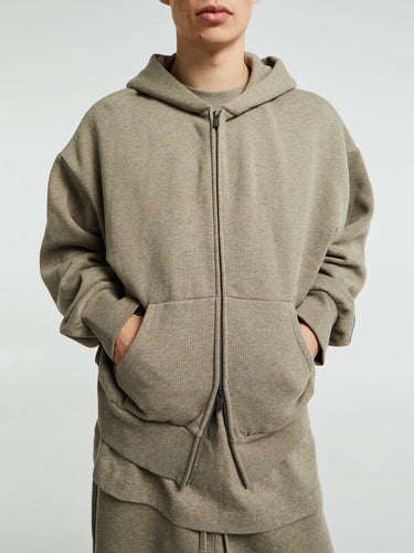 Fear of God - Classic Fit Fleece Zip Up Hoodie in Homestead Heather