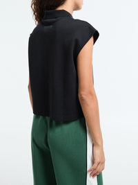 Fear of God - Women's Cropped Pique Polo in Jet Black