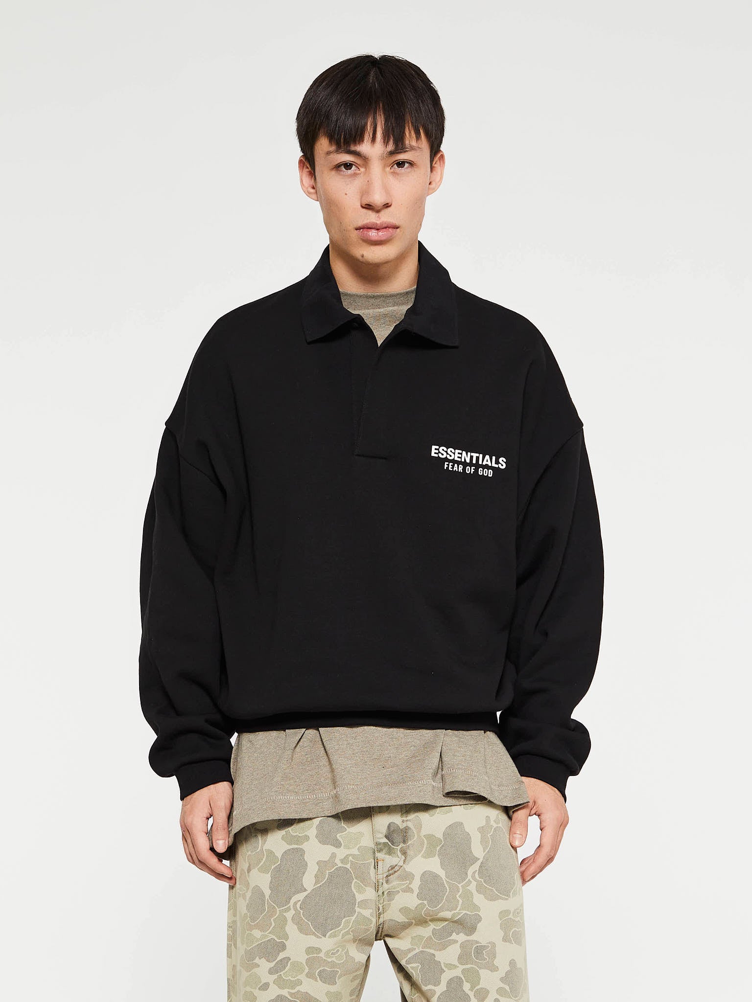 Fear of God - Fleece Polo in Black