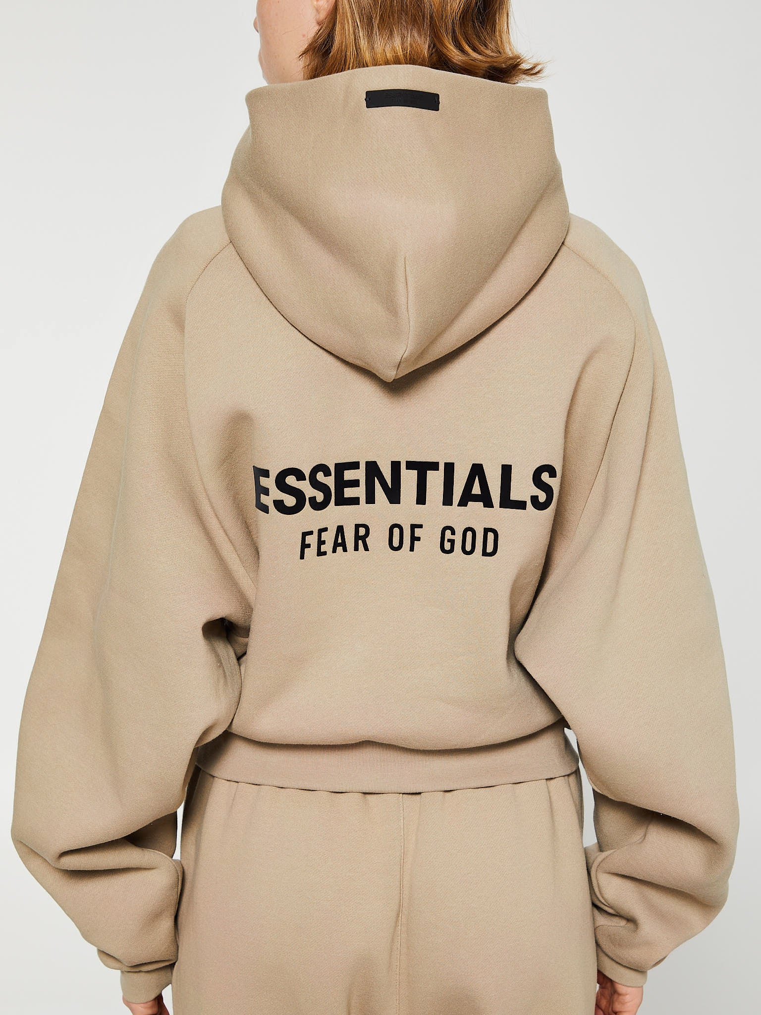 Fear of God - Fleece Cropped Hoodie in Desert Sand