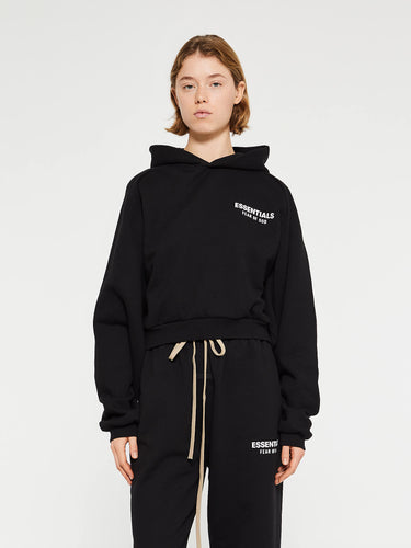 Fear of God - Fleece Cropped Hoodie in Black