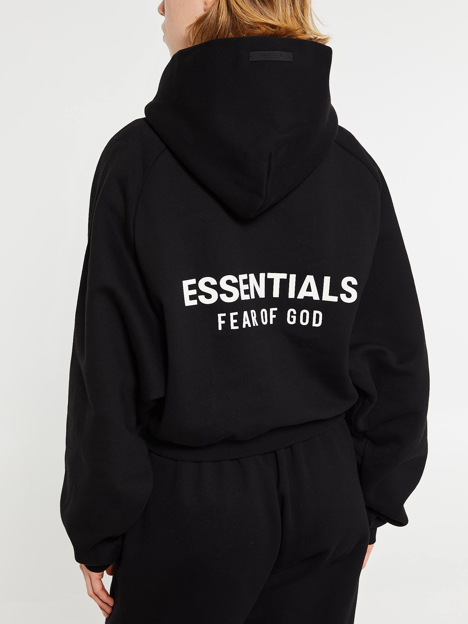 Fear of God - Fleece Cropped Hoodie in Black