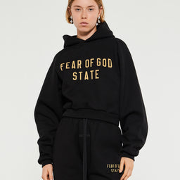 Fear of God - Fleece Cropped Hoodie in Black