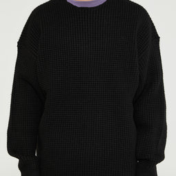 Fear of God - Heavy Waffle Crewneck Sweater in Black