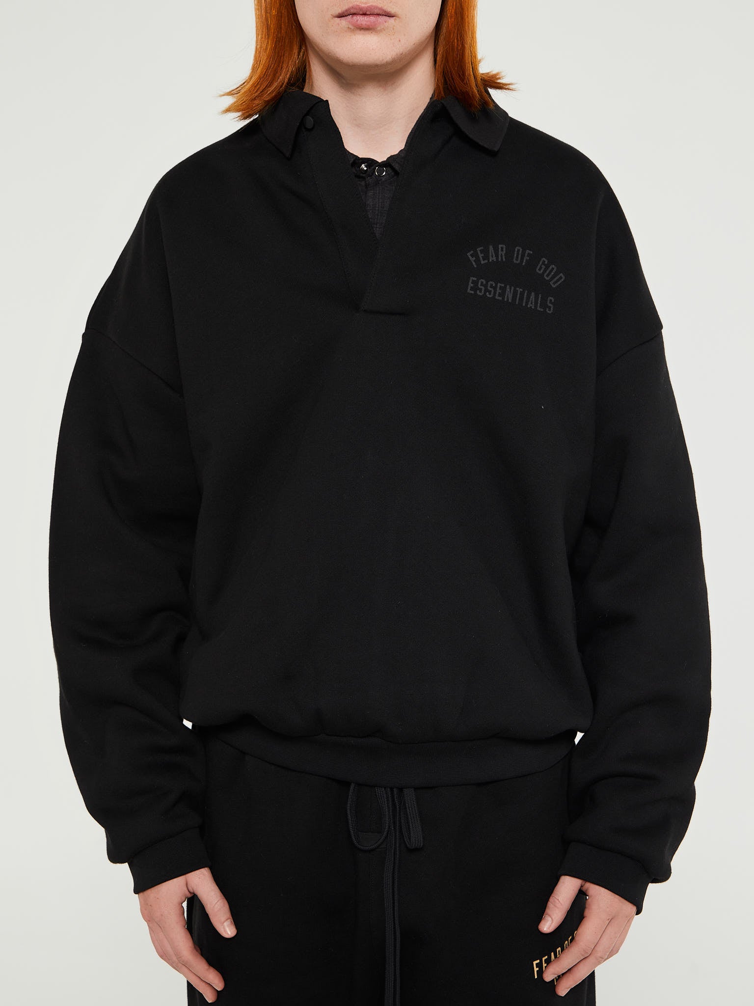 Fear of God - Fleece Polo in Black