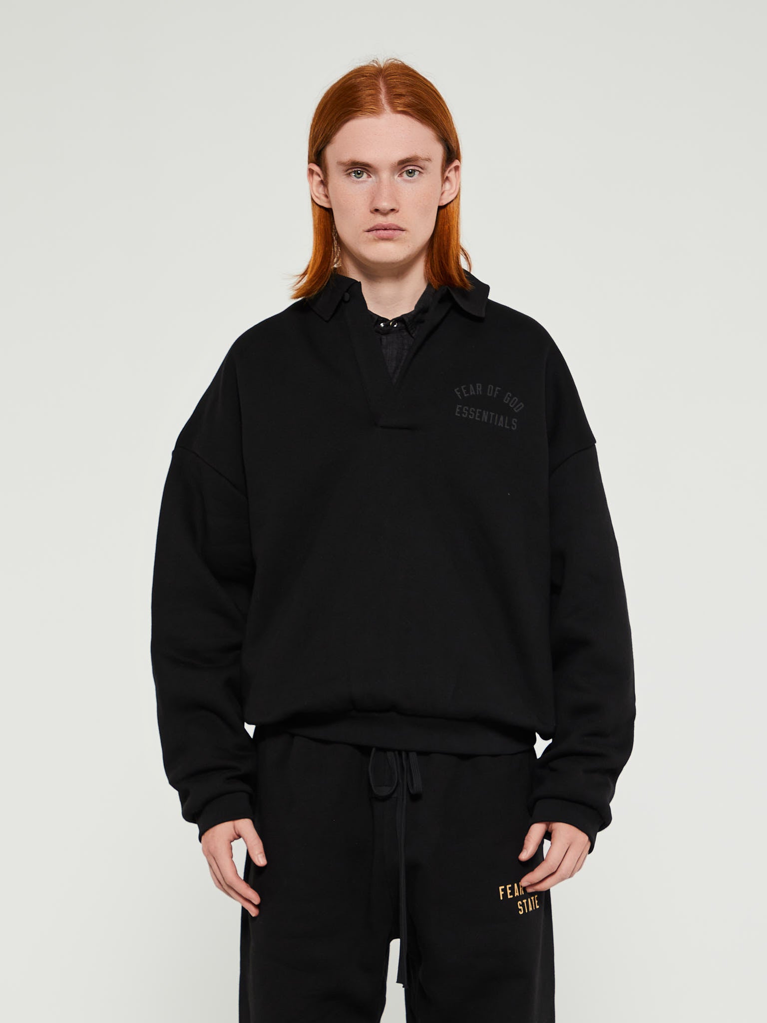 Fear of God - Fleece Polo in Black