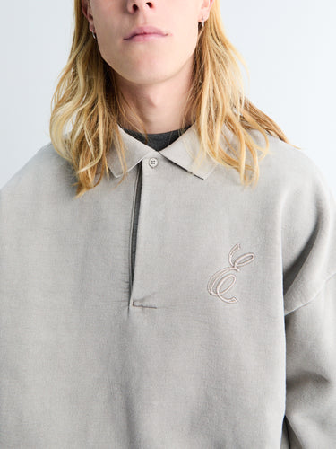 Fear of God - Classic Polo Sweatshirt in Smoke Grey