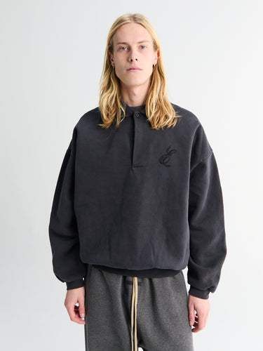 Fear of God - Classic Polo Sweatshirt in Vintage Black