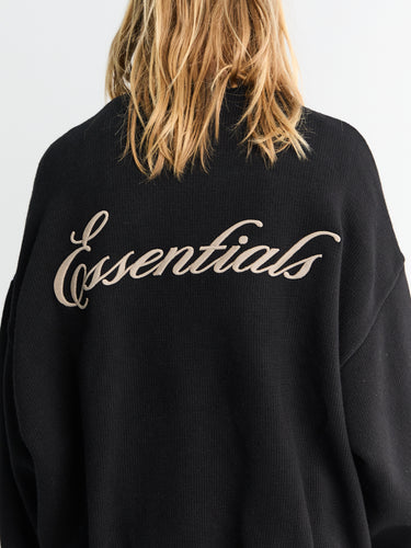 Fear of God - Waffle Crewneck Sweater in Vintage Black