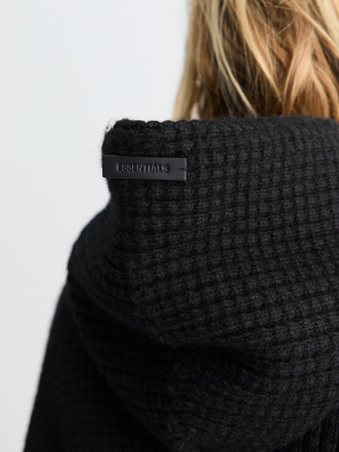 Fear of God - Heavy Waffle 90's Hoodie in Vintage Black