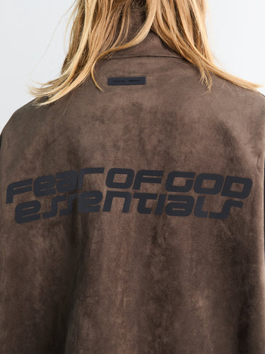 High Neck 3/4 Sleeve Jacket in Brown