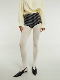 The Frankie Shop - Alissa Striped Knit Briefs in Black and White Stripes