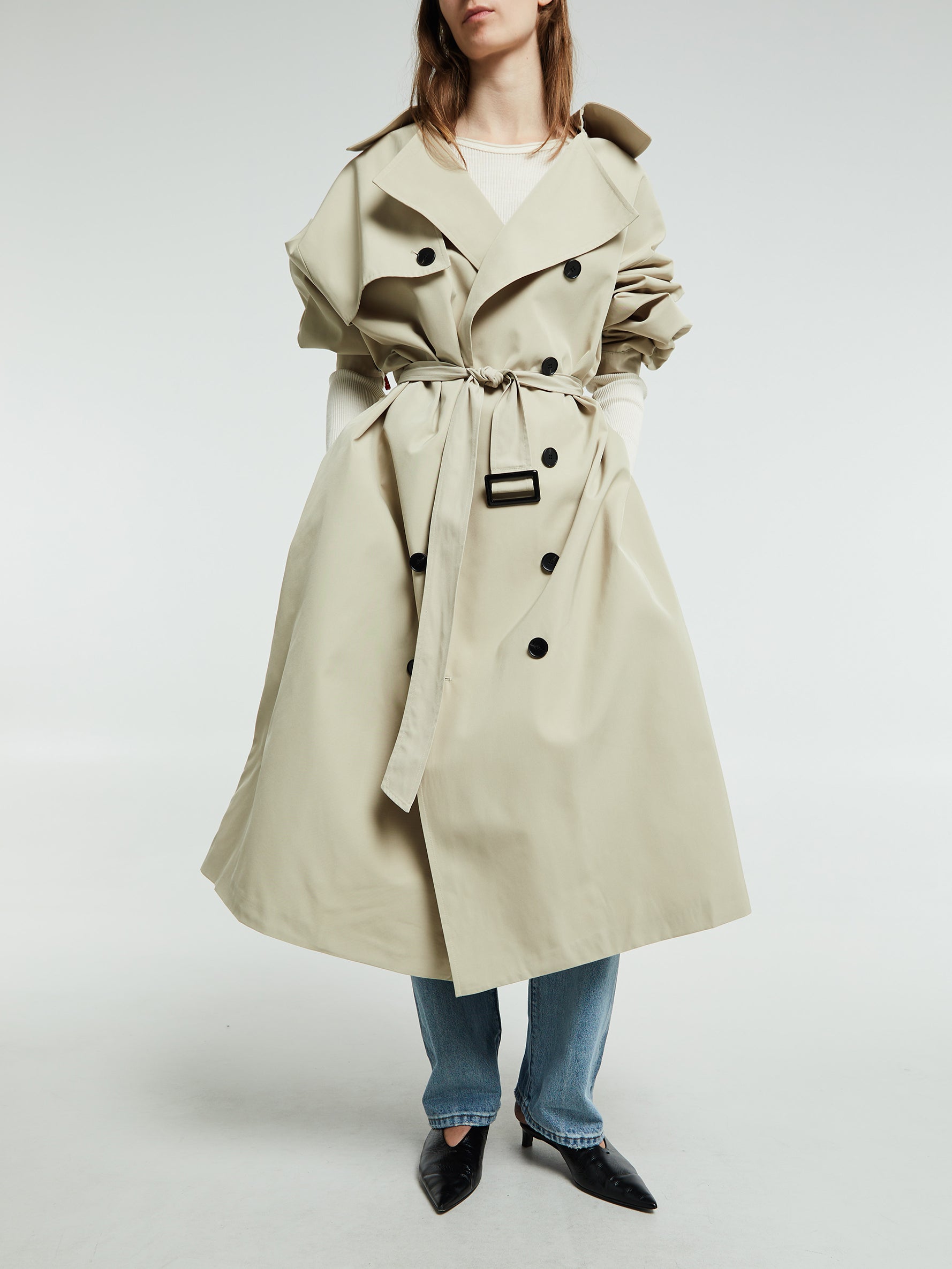 The Frankie Shop - Mavis Oversized Trench in Beige