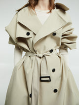 The Frankie Shop - Mavis Oversized Trench in Beige
