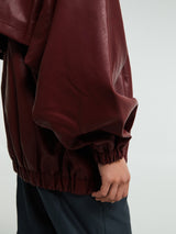 The Frankie Shop - Senta Faux Leather Bomber in Burgundy