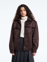 The Frankie Shop - Hester Faux Suede Jacket in Brown