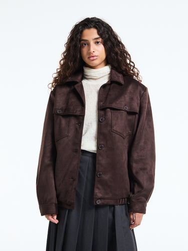 The Frankie Shop - Hester Faux Suede Jacket in Brown