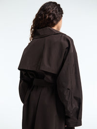 The Frankie Shop - Mavis Oversized Trench Coat in Brown