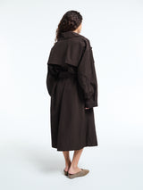 The Frankie Shop - Mavis Oversized Trench Coat in Brown