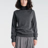 The Frankie Shop - Eve Thin Turtleneck Sweater in Dark Grey Melange