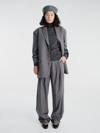 The Frankie Shop - Eve Thin Turtleneck Sweater in Dark Grey Melange