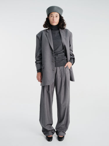 The Frankie Shop - Eve Thin Turtleneck Sweater in Dark Grey Melange