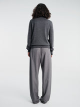 The Frankie Shop - Eve Thin Turtleneck Sweater in Dark Grey Melange