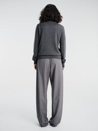 The Frankie Shop - Eve Thin Turtleneck Sweater in Dark Grey Melange