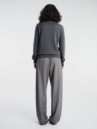 The Frankie Shop - Eve Thin Turtleneck Sweater in Dark Grey Melange