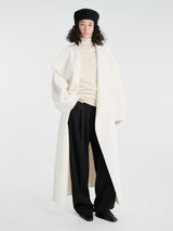The Frankie Shop - Leroy Funnel Neck Wool Coat in White