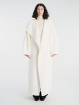 The Frankie Shop - Leroy Funnel Neck Wool Coat in White