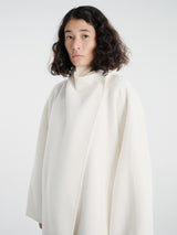 The Frankie Shop - Leroy Funnel Neck Wool Coat in White