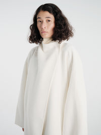 The Frankie Shop - Leroy Funnel Neck Wool Coat in White