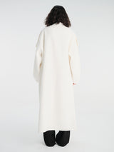 The Frankie Shop - Leroy Funnel Neck Wool Coat in White