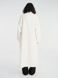 The Frankie Shop - Leroy Funnel Neck Wool Coat in White