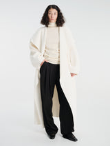 The Frankie Shop - Leroy Funnel Neck Wool Coat in White