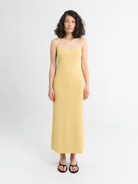The Frankie Shop - Keira Knit Midi Dress in Yellow