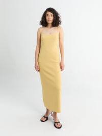 The Frankie Shop - Keira Knit Midi Dress in Yellow