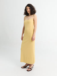 The Frankie Shop - Keira Knit Midi Dress in Yellow