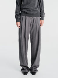 The Frankie Shop - Gelso Pleated Trousers in Dark Grey Melange