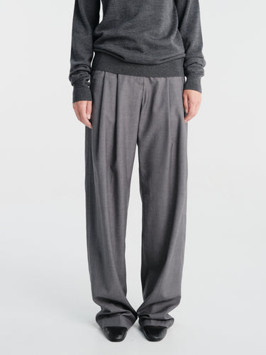 The Frankie Shop - Gelso Pleated Trousers in Dark Grey Melange
