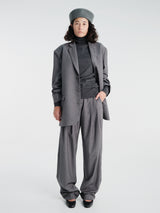 The Frankie Shop - Gelso Pleated Trousers in Dark Grey Melange