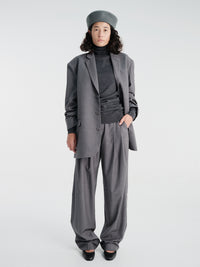 The Frankie Shop - Gelso Pleated Trousers in Dark Grey Melange