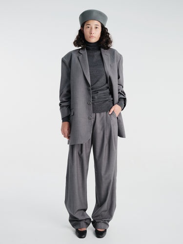 The Frankie Shop - Gelso Pleated Trousers in Dark Grey Melange