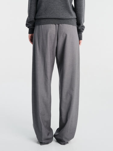 The Frankie Shop - Gelso Pleated Trousers in Dark Grey Melange