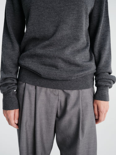 The Frankie Shop - Gelso Pleated Trousers in Dark Grey Melange