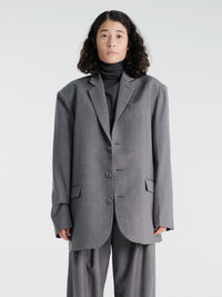 The Frankie Shop - Gelso Oversized Blazer in Dark Grey Melange
