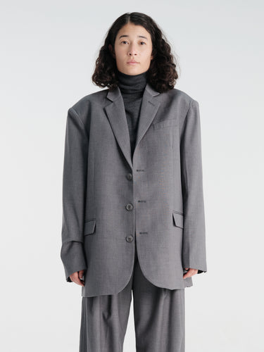 The Frankie Shop - Gelso Oversized Blazer in Dark Grey Melange