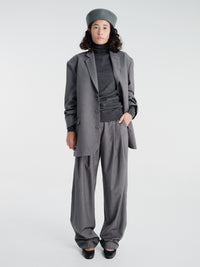The Frankie Shop - Gelso Oversized Blazer in Dark Grey Melange